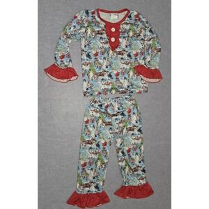 Frosty The Snowman Pajama Set Girls 3T/M Sleepwear Christmas Vintage Print